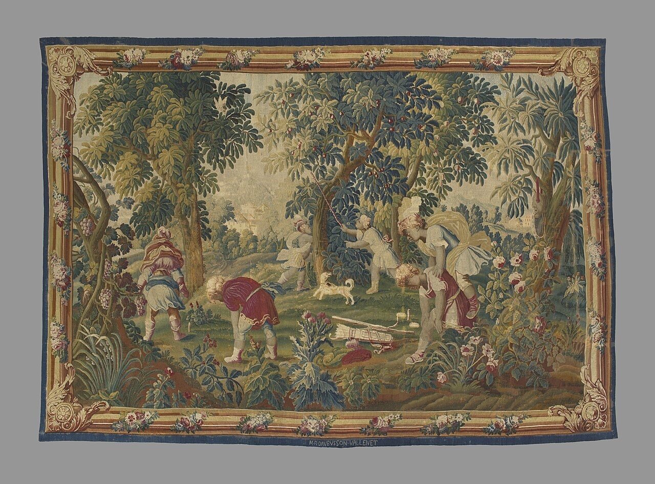 Tapisserie, scène champêtre