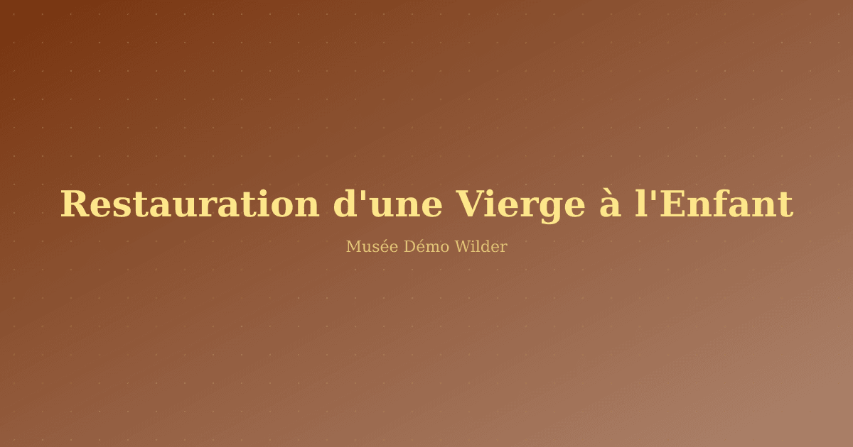 Six mois pour stabiliser une tapisserie